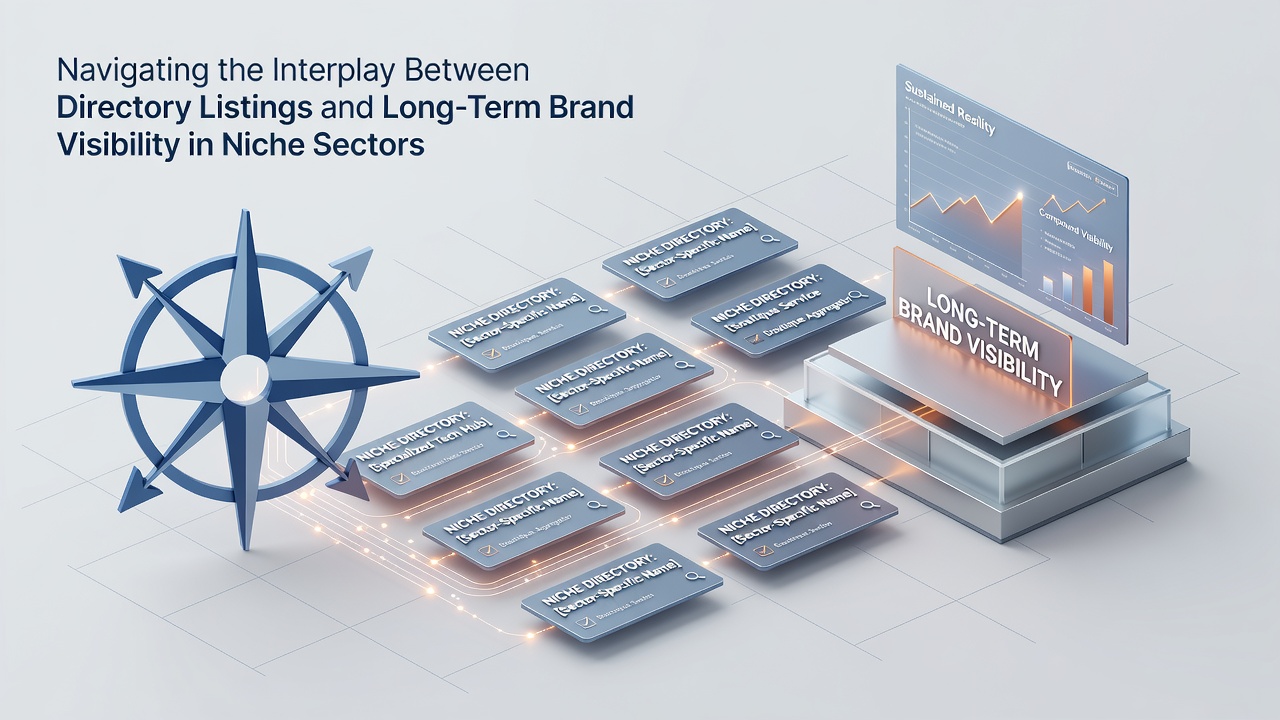 Chart depicting long-term brand visibility metrics influenced by directory listing strategies in niche markets